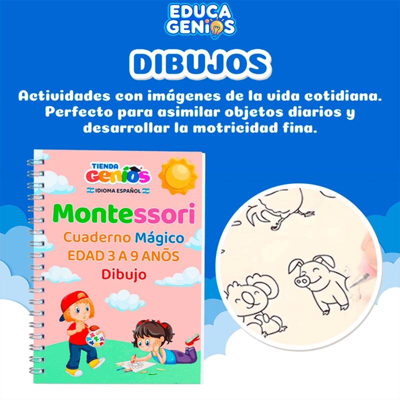Pack de 4 Libros de Caligrafía Infantil con Bolígrafo Mágico