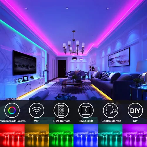 Tira de Luces LED RGB con Conexión y Control