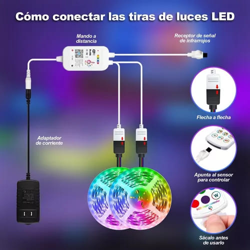 Tira de Luces LED RGB con Conexión y Control