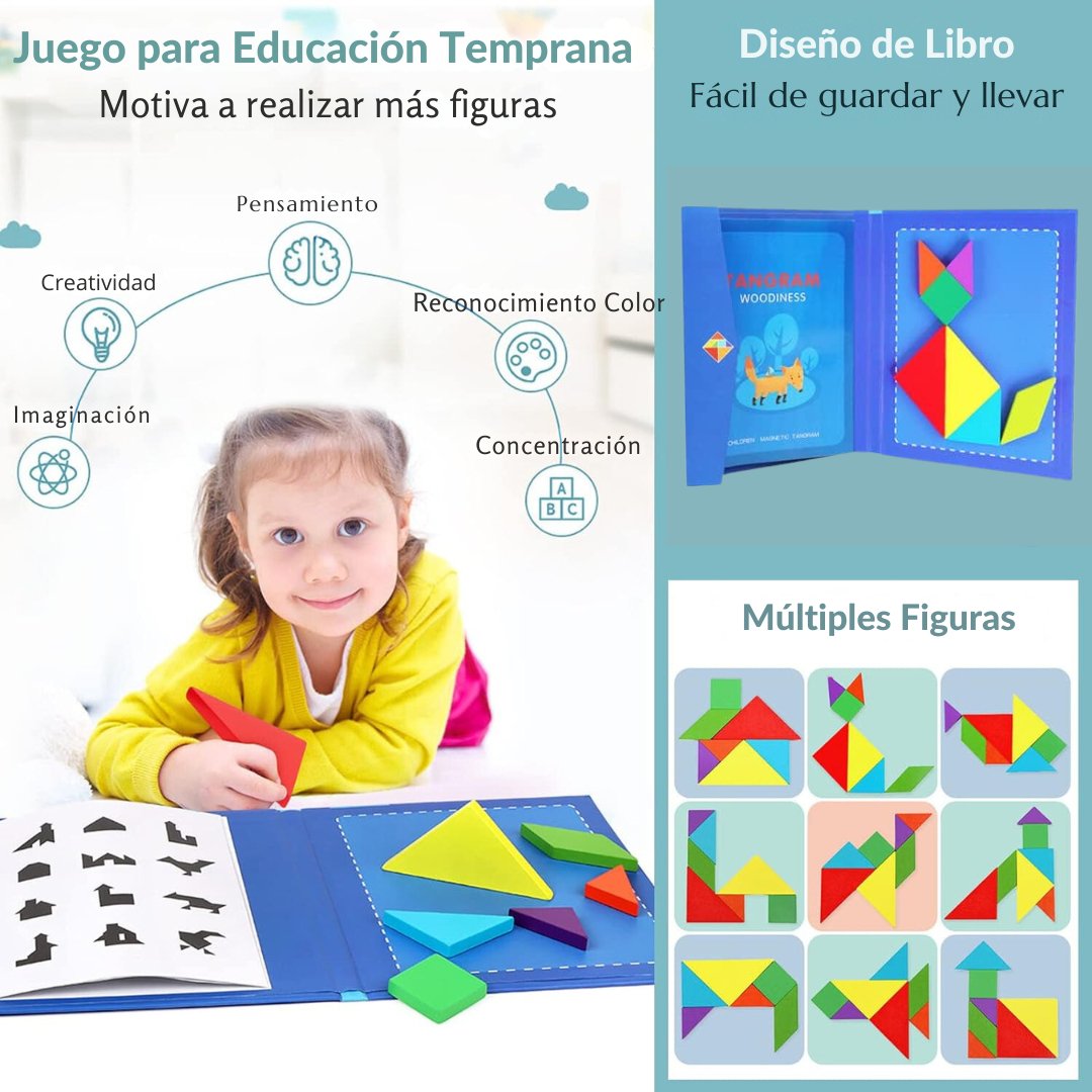 Tangram de Madera Magnético